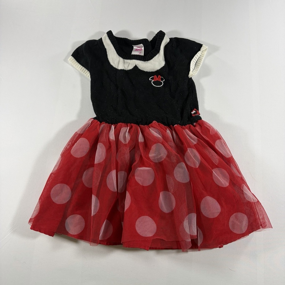Disney Junior Minnie Mouse 3T Sweater Dress Tulle TuTu Skirt